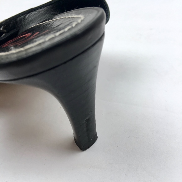 MICHAEL KORS Black LEATHER Sandal Heels Size 6.5 - Picture 8 of 8